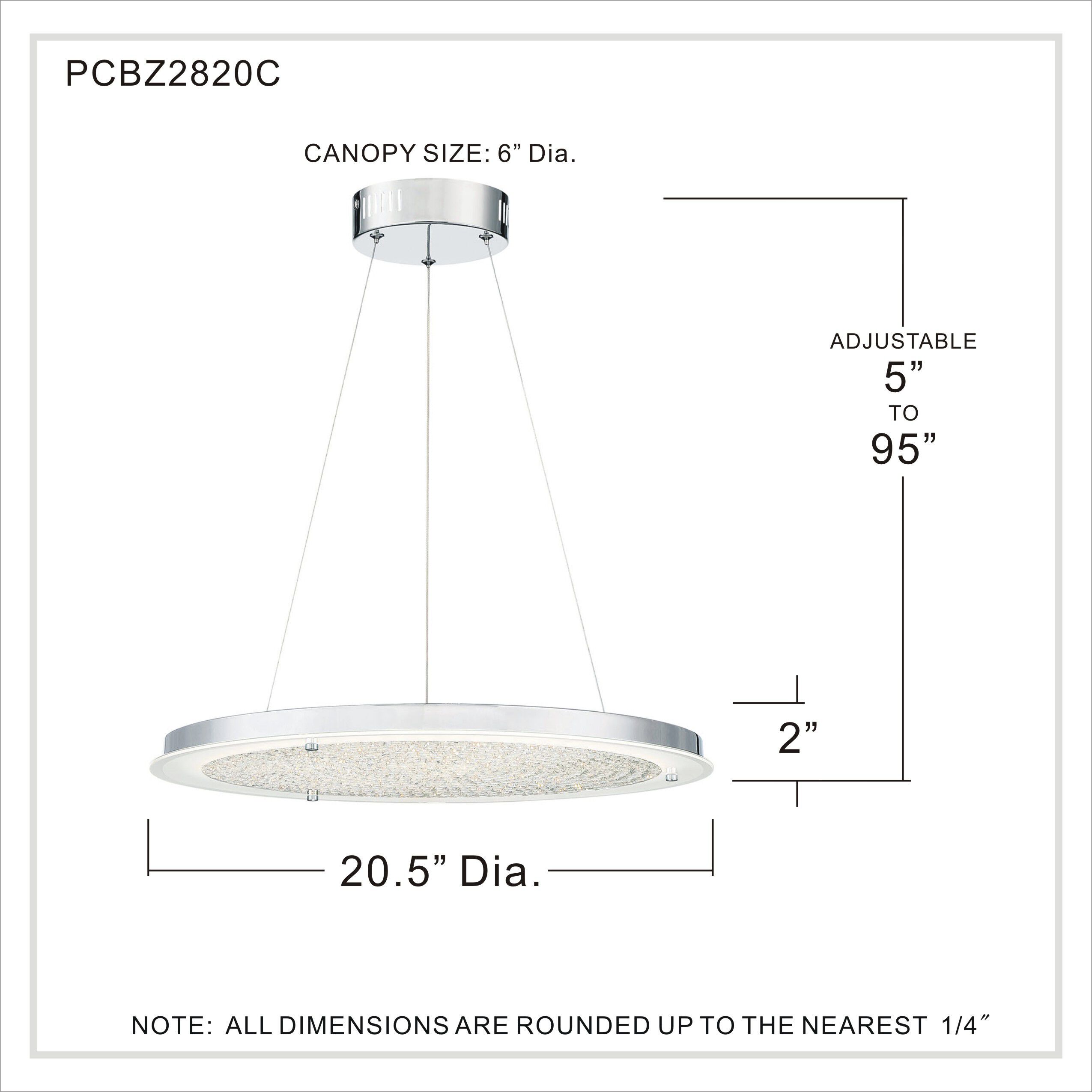Blaze LED 21 inch Polished Chrome Pendant Ceiling Light