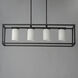 Lateral 4 Light 36 inch Black Linear Pendant Ceiling Light in Satin White