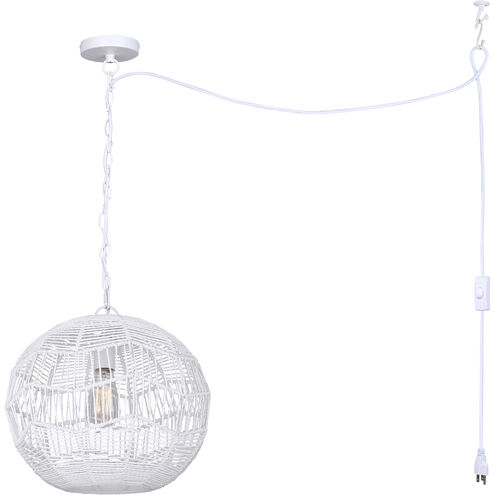 Valence 1 Light 15 inch White Pendant Ceiling Light