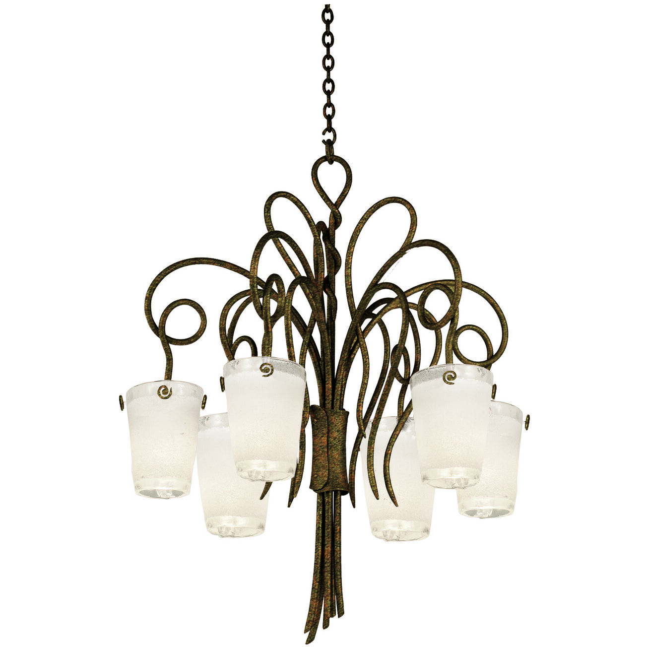 Tribecca 6 Light 32 inch Antique Copper Chandelier Ceiling Light in Frost (FROST)