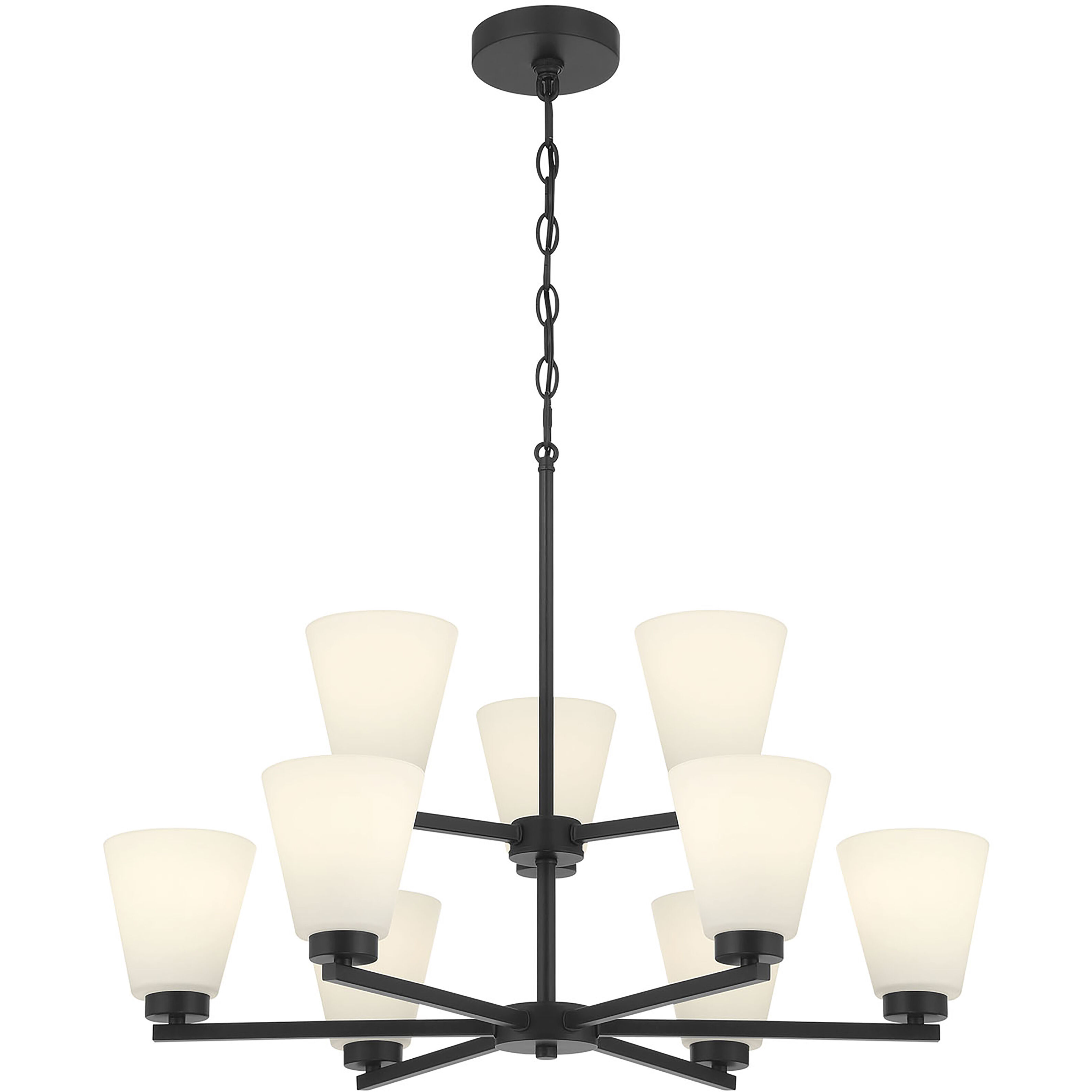 Strayhan 9 Light 28.5 inch Matte Black Chandelier Ceiling Light