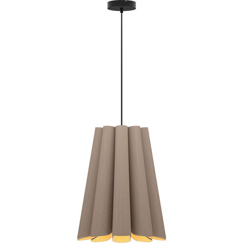 Olivia 1 Light 15.5 inch Black Pendant Ceiling Light in Grey Oak/Ash, WEP Collection