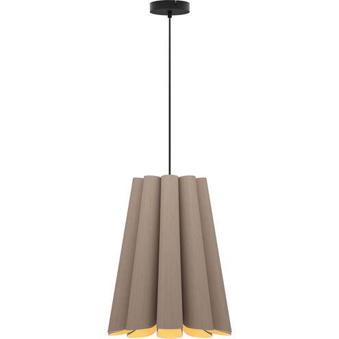 Olivia 1 Light 16 inch Black Pendant Ceiling Light in Grey Oak/Ash, WEP Collection