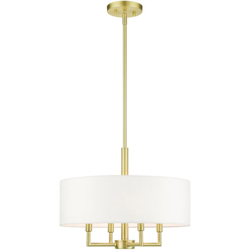 Meridian 4 Light 18 inch Satin Brass Pendant Chandelier Ceiling Light