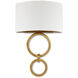 Bolebrook 1 Light 17 inch Gesso White/Contemporary Gold Leaf Wall Sconce Wall Light