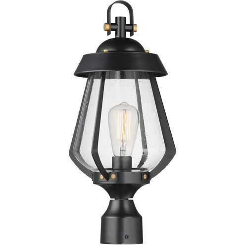 Mariner 1 Light 19.75 inch Black with Antique Brass Outdoor Pole/Post Mount, Pier/Post Mount