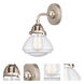 Nouveau 2 Olean 1 Light 6.75 inch Brushed Satin Nickel Sconce Wall Light in Seedy Glass