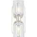 Lucian Wall/Vanity Light Wall Light in Polished Nickel, Clear Crystal