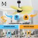 Atlas Alessandra TROPICAL 48 inch Matte Black with Light Yellow Blades Ceiling Fan