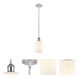 Ballston Clymer 1 Light 4 inch White and Polished Chrome Pendant Ceiling Light in Matte White Glass, Ballston