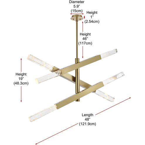Ari 6 Light 10 inch Satin Gold Pendant Ceiling Light
