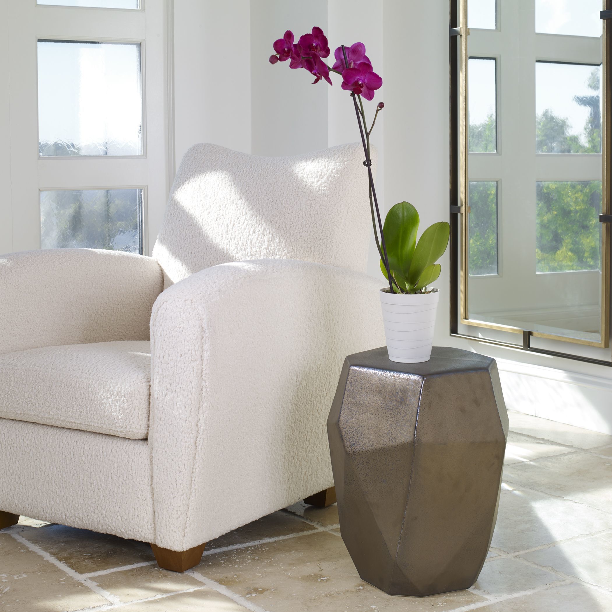 Maquette Garden 18 inch Aged Golden Bronze Garden Stool