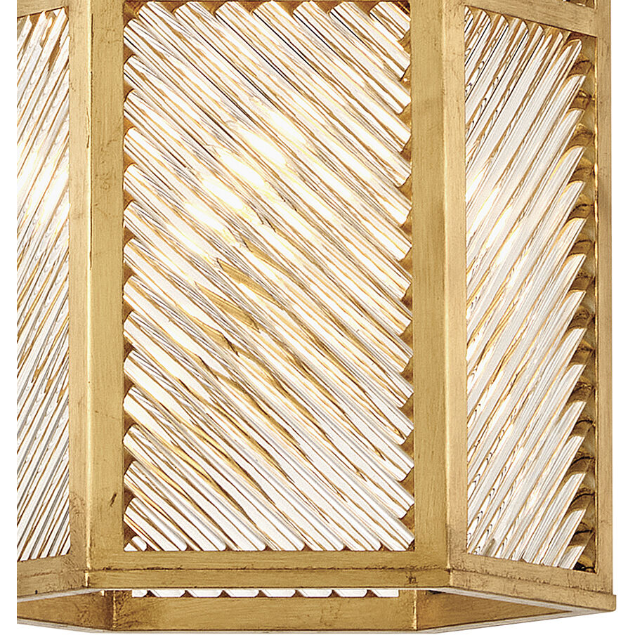 Lisa McDennon Sura 4 Light 16 inch Distressed Brass Pendant Ceiling Light