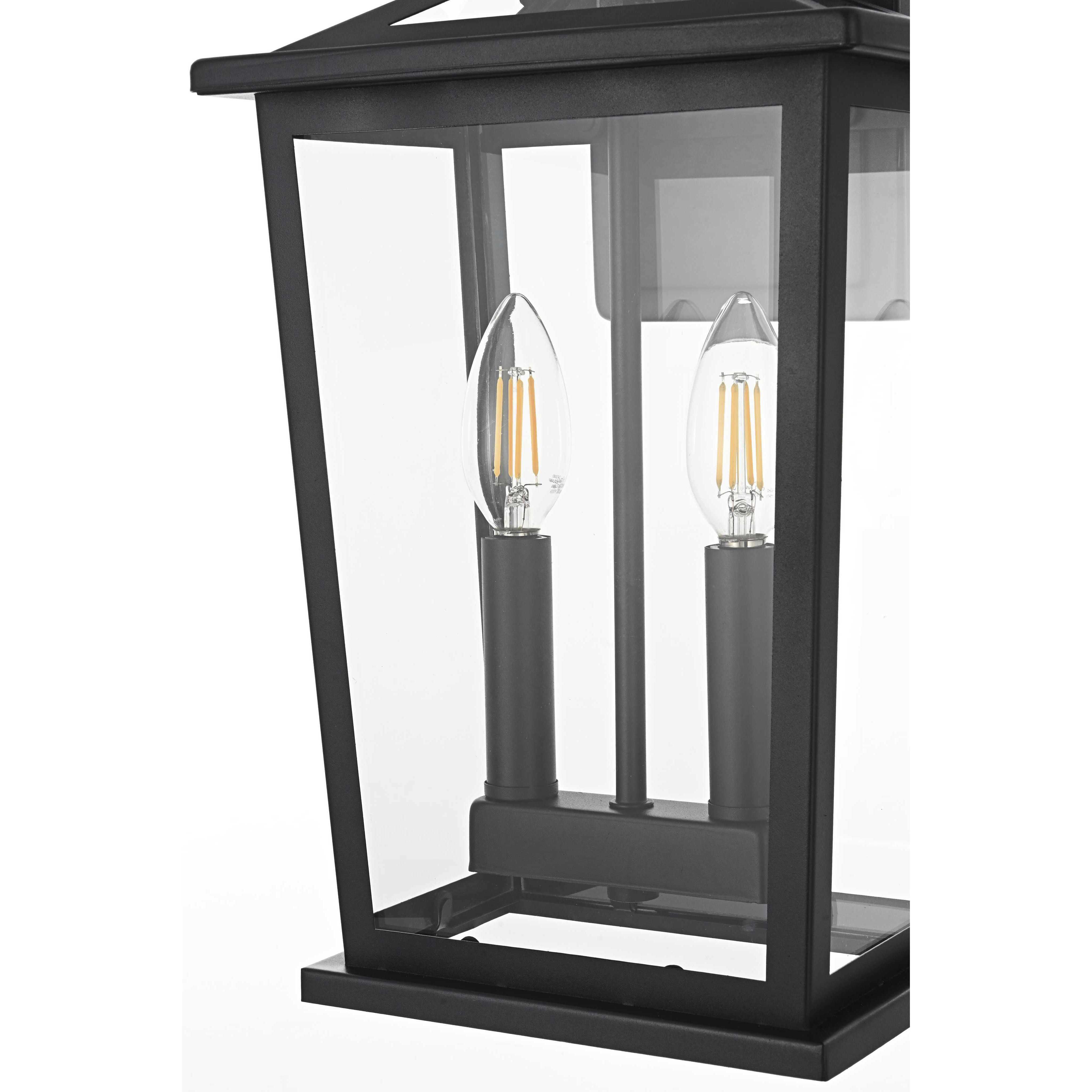 Berks 2 Light 14.5 inch Black Outdoor Wall Sconce