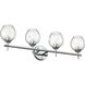 Abii 4 Light 29.25 inch Polished Chrome Vanity Light Wall Light in Clear