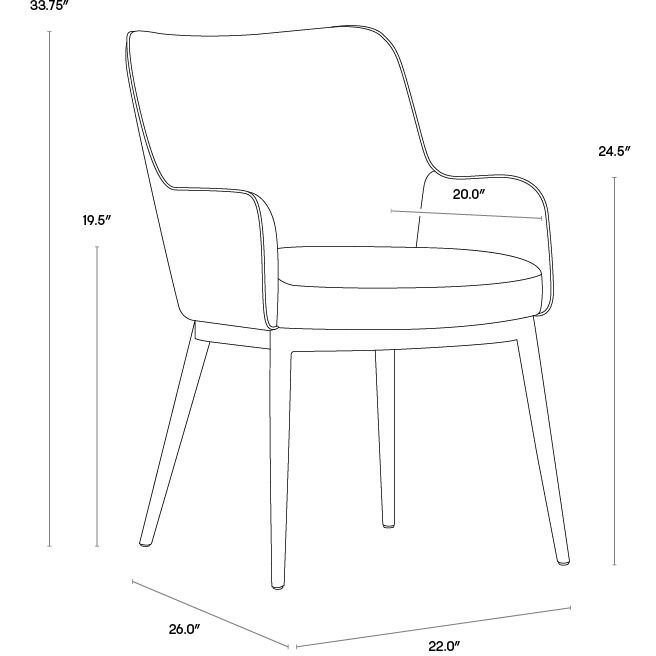 Franklin Bravo Black Dining Armchair