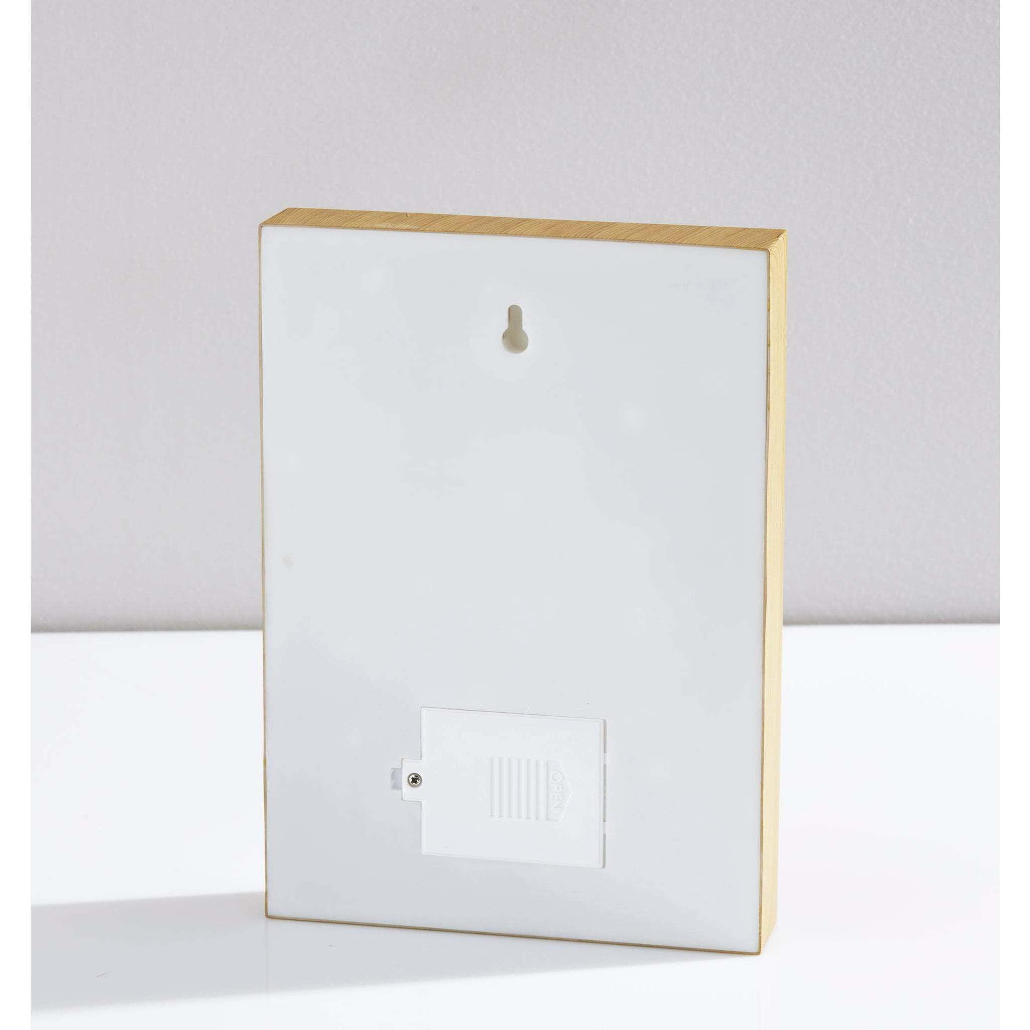 Wood Framed 9 inch 0.5 watt Natural Wood Grain on Plastic - Water Transfer Table/Wall Lamp Portable Light, Neon Cactus, Simplee Adesso