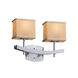 Textile 2 Light 15.5 inch Dark Bronze Vanity Light Wall Light in White, Rectangle, Incandescent