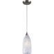Verona 1 Light 5 inch Satin Nickel Mini Pendant Ceiling Light in Snow White Glass, Incandescent