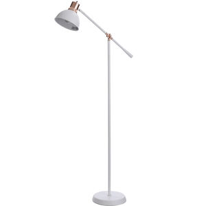 Signature 58 inch 40 watt White and Copper Floor Lamp Portable Light