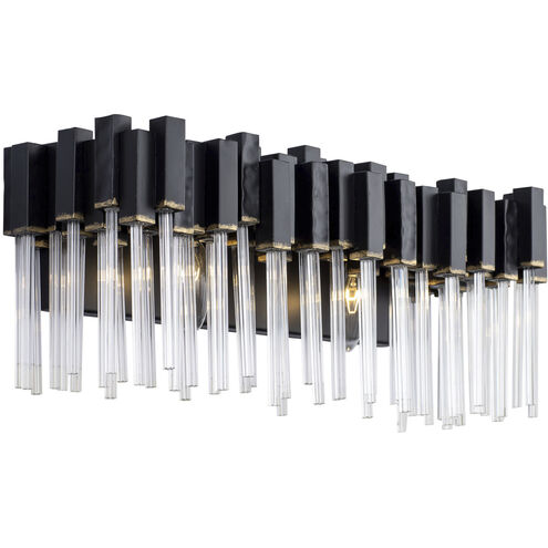 Matrix 2 Light 21 inch Matte Black and French Gold Bath Vanity Wall Light