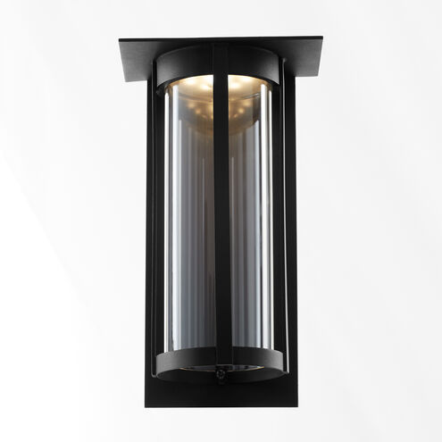Abram 1 Light 12 inch Textured Black Outdoor Wall Lantern