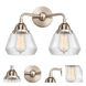 Nouveau 2 Fulton LED 14.75 inch Brushed Satin Nickel Bath Vanity Light Wall Light in Clear Glass