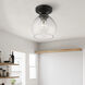 Catania 1 Light 7 inch Black Semi-Flush Ceiling Light