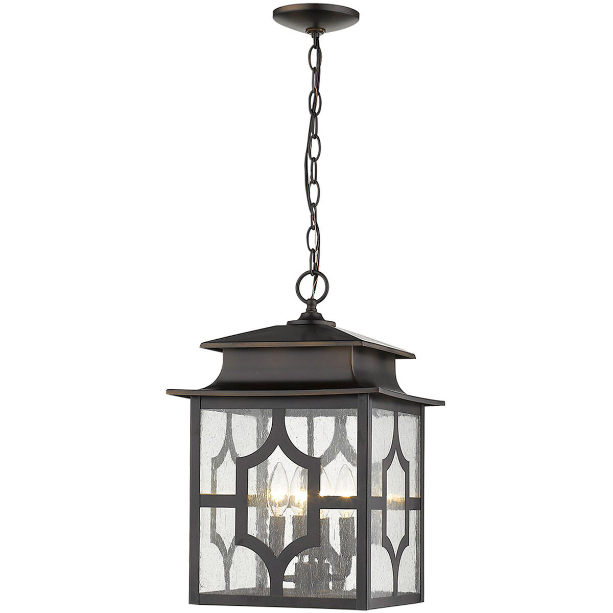 Calvert 4 Light 12 inch Oil-Rubbed Bronze Exterior Hanging Lantern