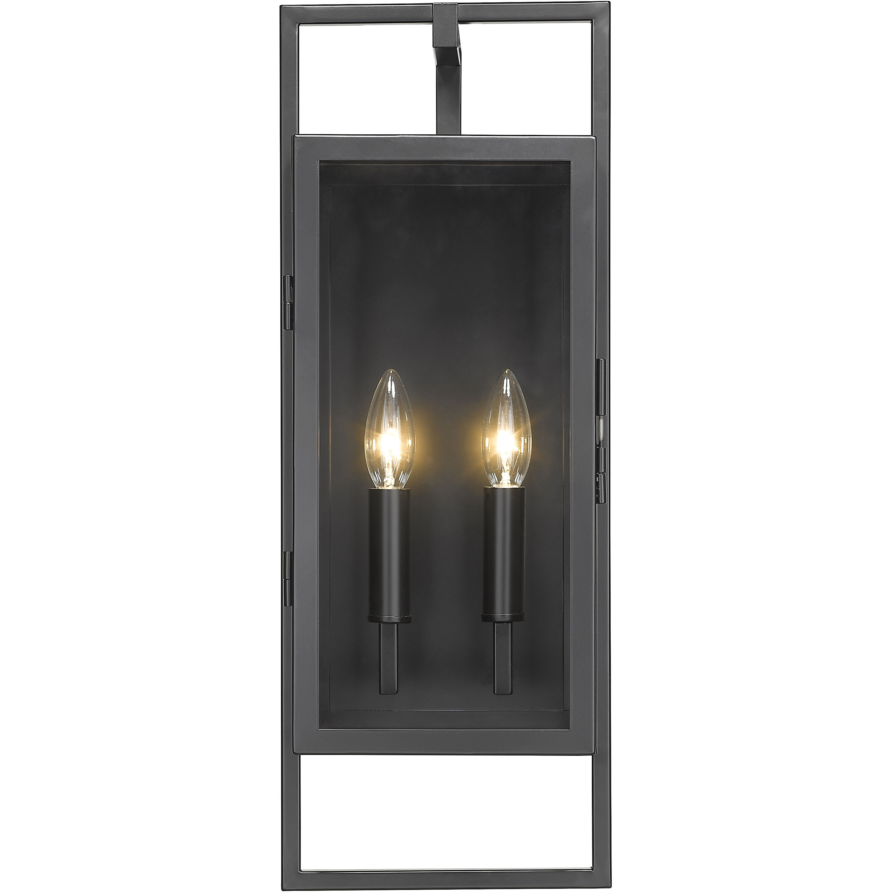 Lucian 2 Light 21.5 inch Black Outdoor Wall Light