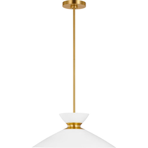 ED Ellen DeGeneres Heath 1 Light 18.5 inch Matte White and Burnished Brass Pendant Ceiling Light in Burnished Brass / Matte White