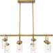 Calliope 8 Light 40 inch Foundry Brass Linear Chandelier Ceiling Light
