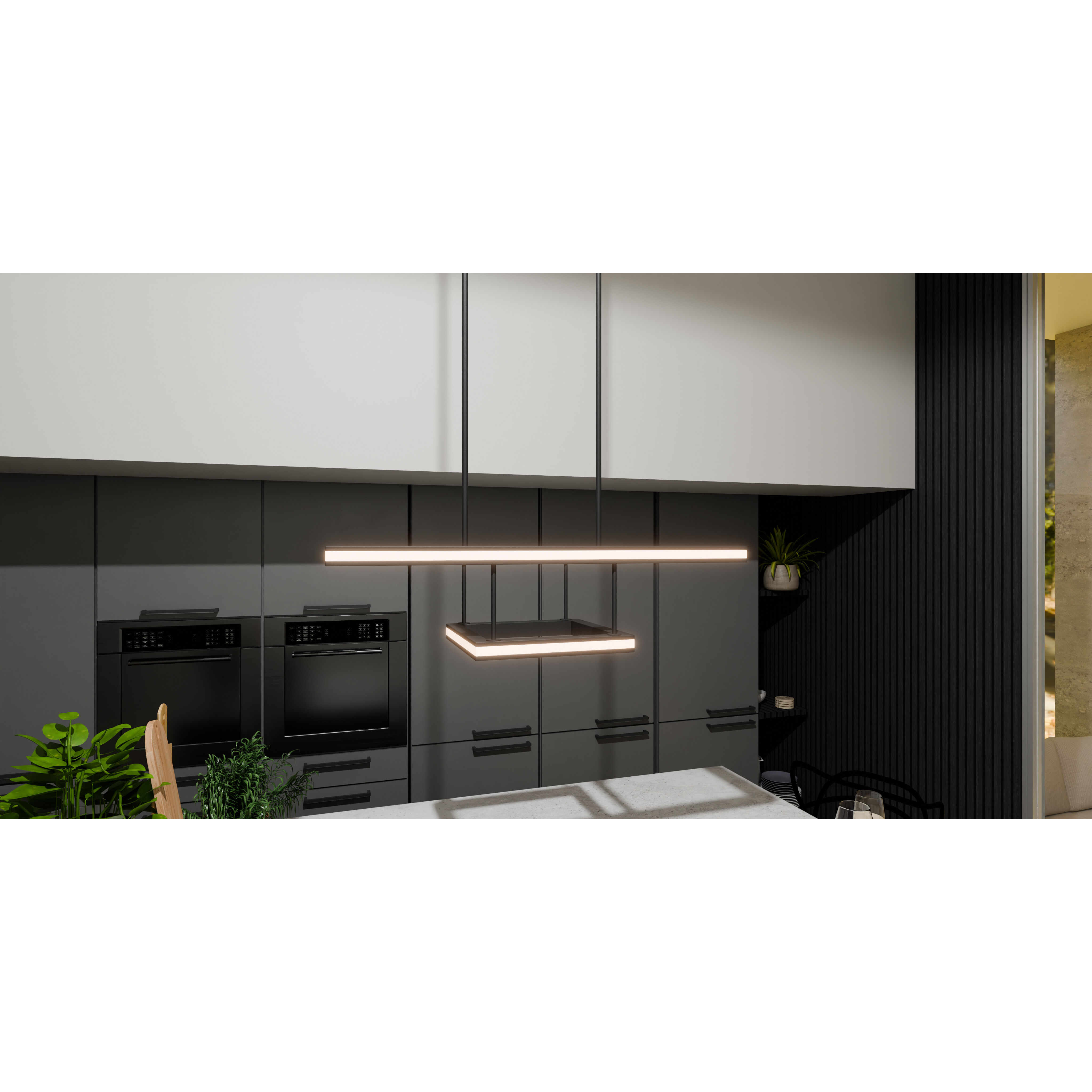 Aydin 37.75 inch Matte Black Island Light Ceiling Light