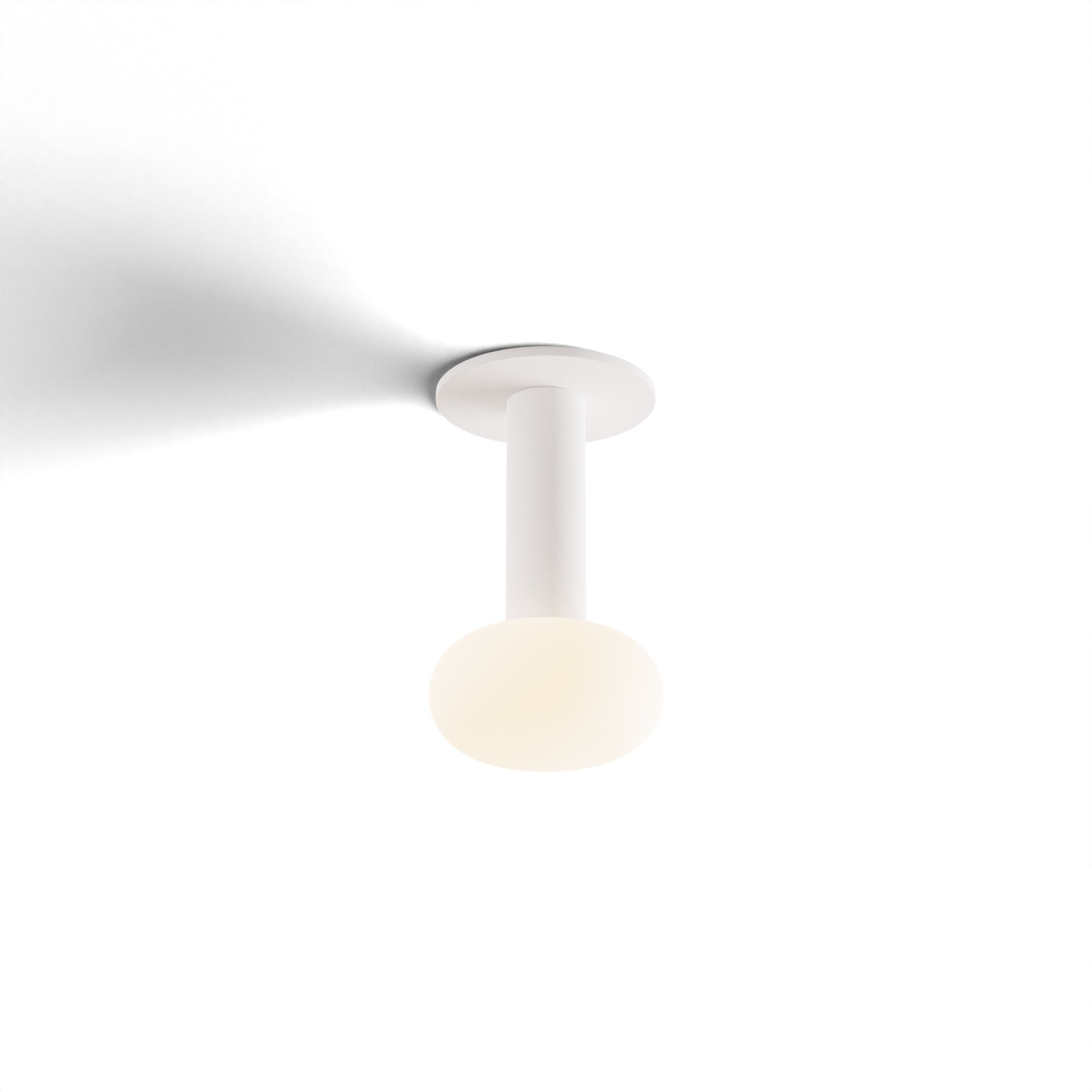 Combi LED 5 inch Matte White Pendant Ceiling Light, Suspension / Flush Mount 2-in-1