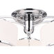 Frosted 3 Light 24 inch Chrome Drum Shade Flush Mount Ceiling Light