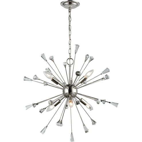 Sprigny 6 Light 25 inch Polished Nickel Chandelier Ceiling Light