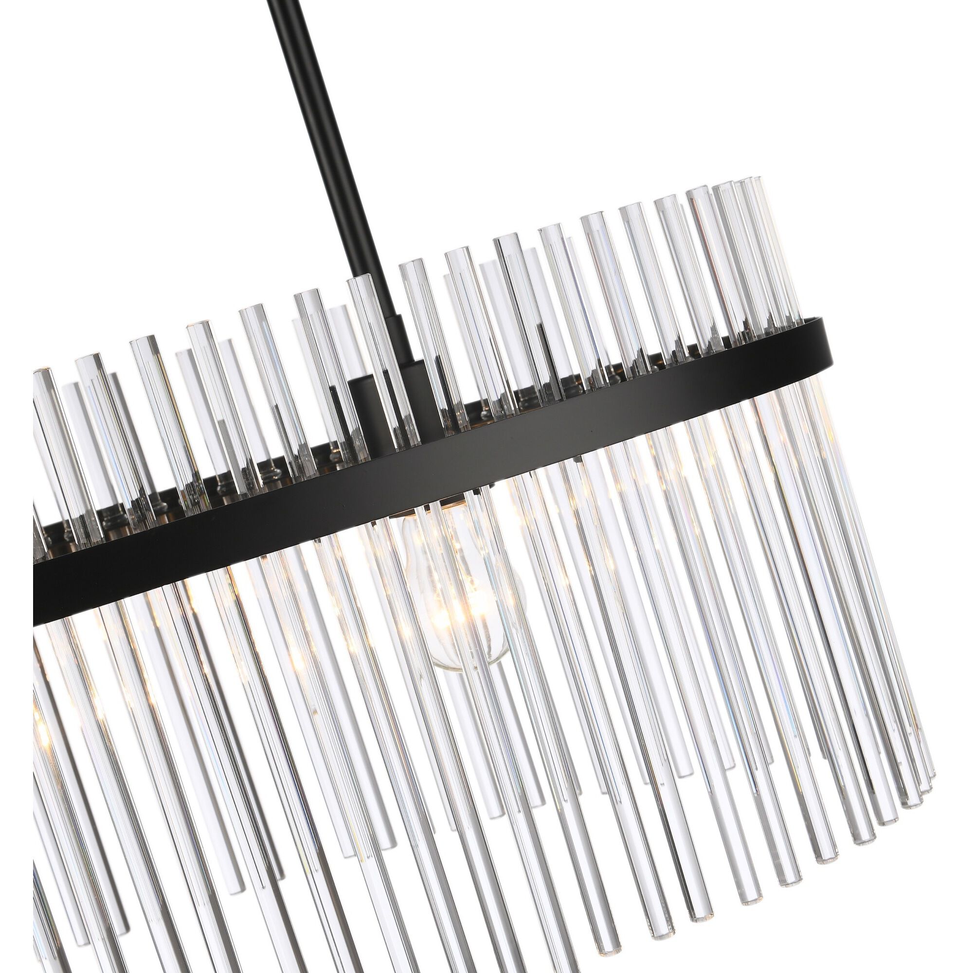 Ava 2 Light 23.6 inch Black Chandelier Ceiling Light