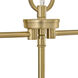 Tate 6 Light 40 inch Black with Lacquered Brass Chandelier Ceiling Light