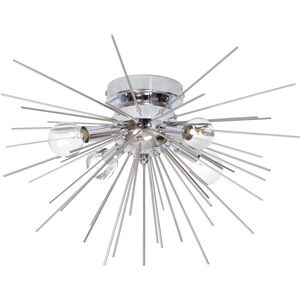 Vega LED 18 inch Silver with Polished Chrome Flush Mount Ceiling Light in Silver and Polished Chrome
