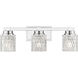 Jacqueline 3 Light 22.75 inch Chrome Bathroom Vanity Wall Light