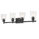 Bohin 4 Light 32 inch Matte Black Vanity Wall Light