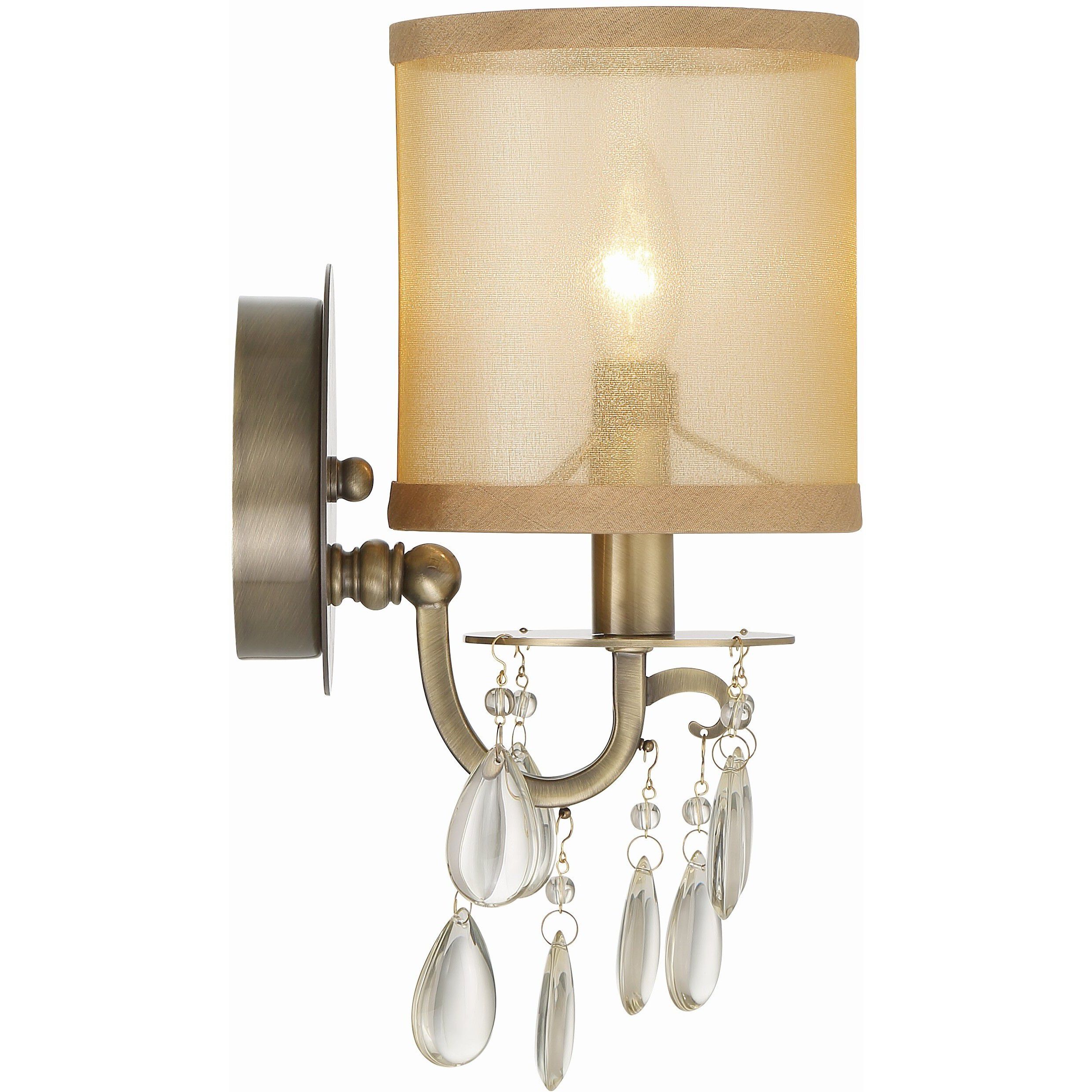 Hampton Bath Sconce Wall Light in Antique Brass