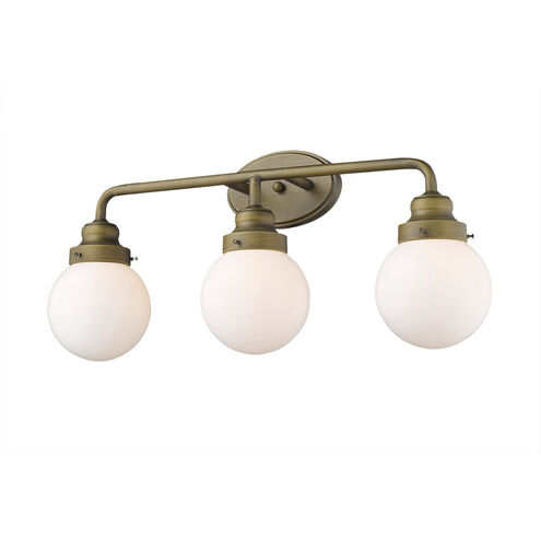 Portsmith 3 Light 26 inch Raw Brass Vanity Light Wall Light