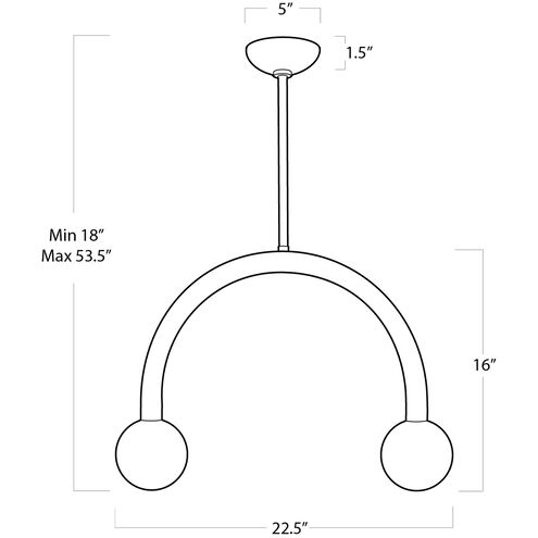 Happy LED 22.5 inch Natural Brass Pendant Ceiling Light, Small