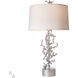 Art & Alchemy Coral 35.2 inch 60.00 watt White and Sterling Table Lamp Portable Light