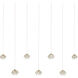 Crystal Bud 7 Light 58 inch Silver Multi-Drop Linear Pendant Ceiling Light
