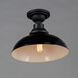 Granville 1 Light 12 inch Gloss Black/Black Outdoor Flush Mount