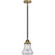 Nouveau 2 Bellmont LED 6 inch Black Antique Brass Mini Pendant Ceiling Light in Clear, Black Antique Brass and Matte Black