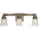 Mercer 3 Light 21 inch Satin Pewter with Polished Nickel Sconce Wall Light