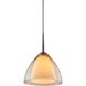 Rainbow LED 4.5 inch Matte Chrome Small Pendant Ceiling Light in Smoky Glass